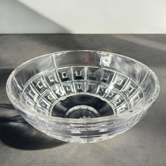 Rosenthal Clear Crystal Glass Domus Pattern Large Round Heavy Made In Germany - Picture 1 of 15